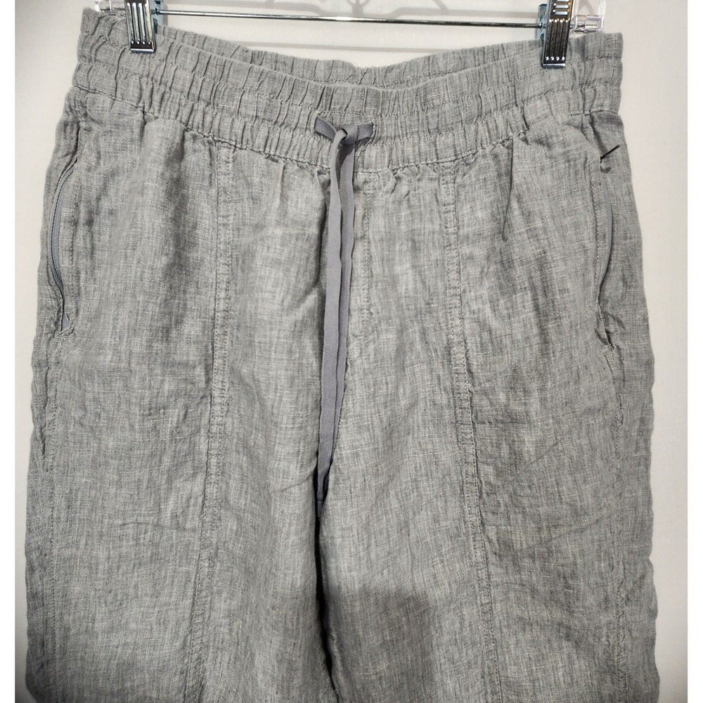 ATHLETA Cabo Linen Jogger Gray 100% Linen Exercise Yoga Pilates Size M - Picture 4 of 10